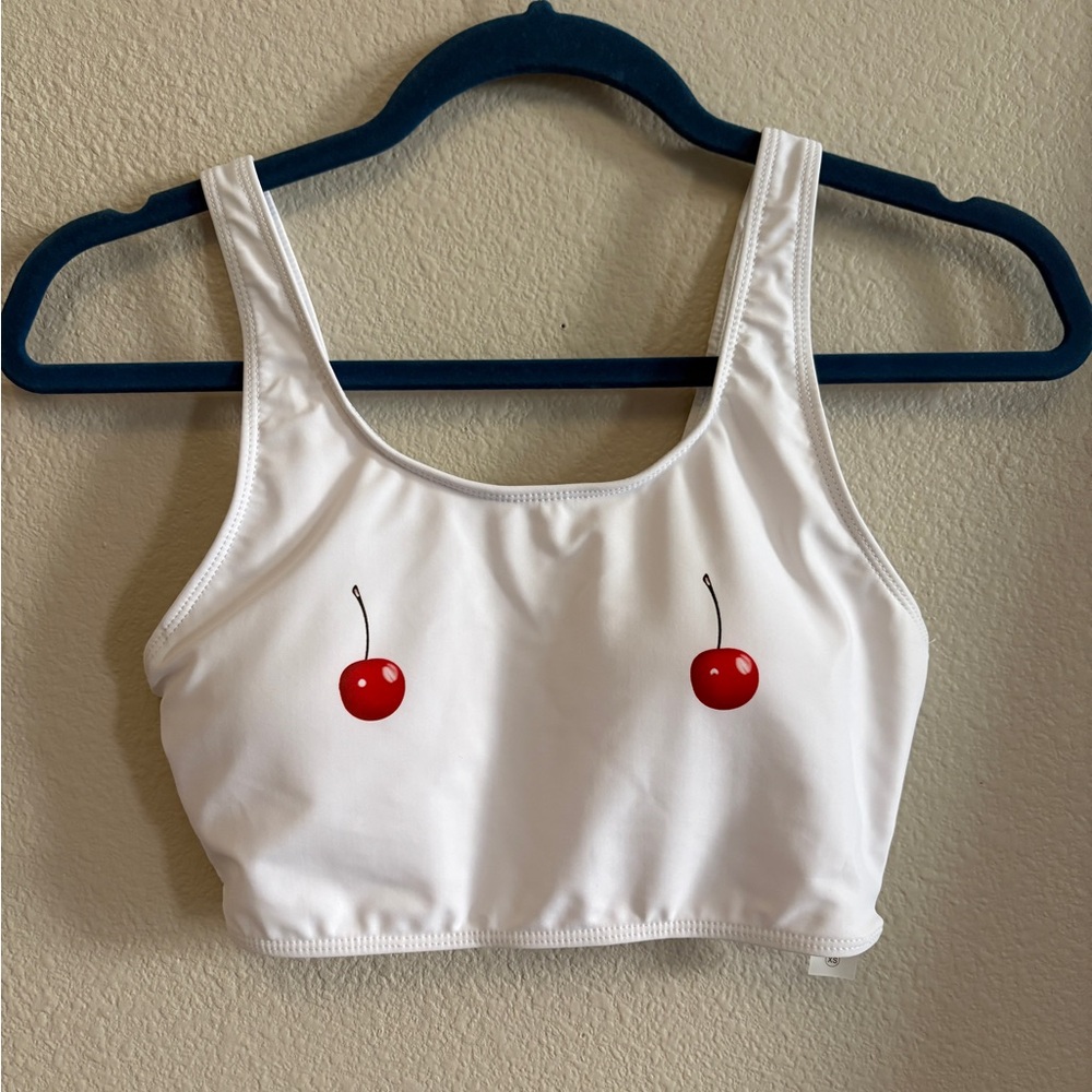 Fashion Nova White Cherry Swim Top